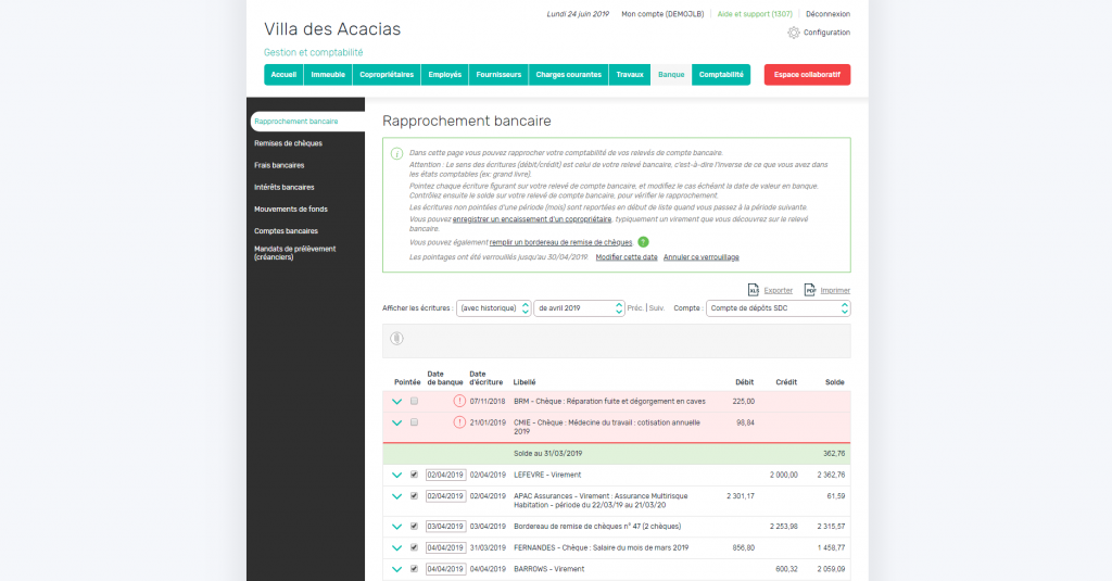 Comptabilité - Rapprochement bancaire