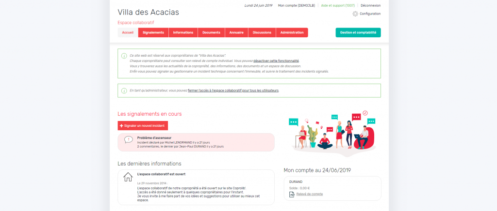 Espace collaboratif - Accueil